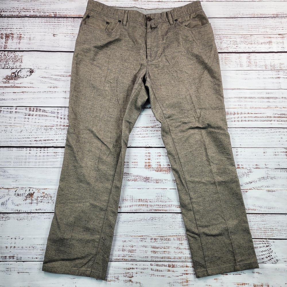 Peter Millar Crown Sport Flannel 5-Pocket‎ Pants Mens 36 Brown Tweed MF14RT10
